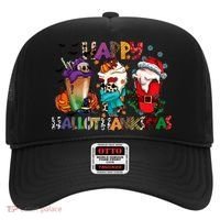 Hallothanksmas Coffee Fall Vibes Cute Halloween Thanksgiving Hat thumb 0