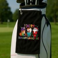 Hallothanksmas Coffee Fall Vibes Cute Halloween Thanksgiving Golf Towel thumb 2
