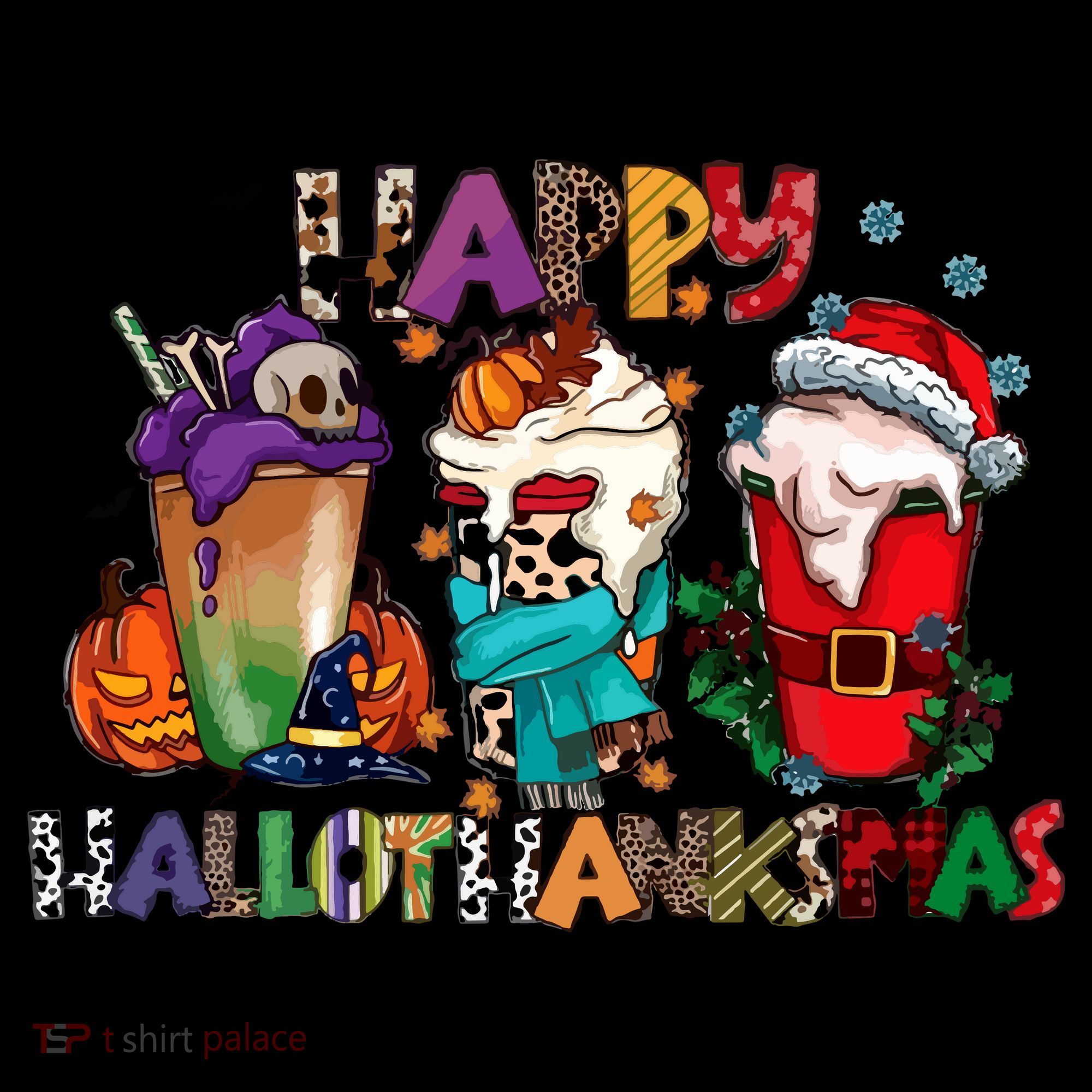 Hallothanksmas Coffee Fall Vibes Cute Halloween Thanksgiving Visor
