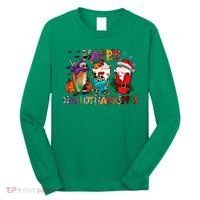 Hallothanksmas Coffee Fall Vibes Cute Halloween Thanksgiving Long Sleeve Shirt thumb 0