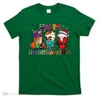 Hallothanksmas Coffee Fall Vibes Cute Halloween Thanksgiving T-Shirt thumb 0