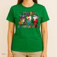 Hallothanksmas Coffee Fall Vibes Cute Halloween Thanksgiving T-Shirt thumb 4
