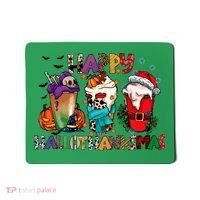 Hallothanksmas Coffee Fall Vibes Cute Halloween Thanksgiving Mousepad thumb 0
