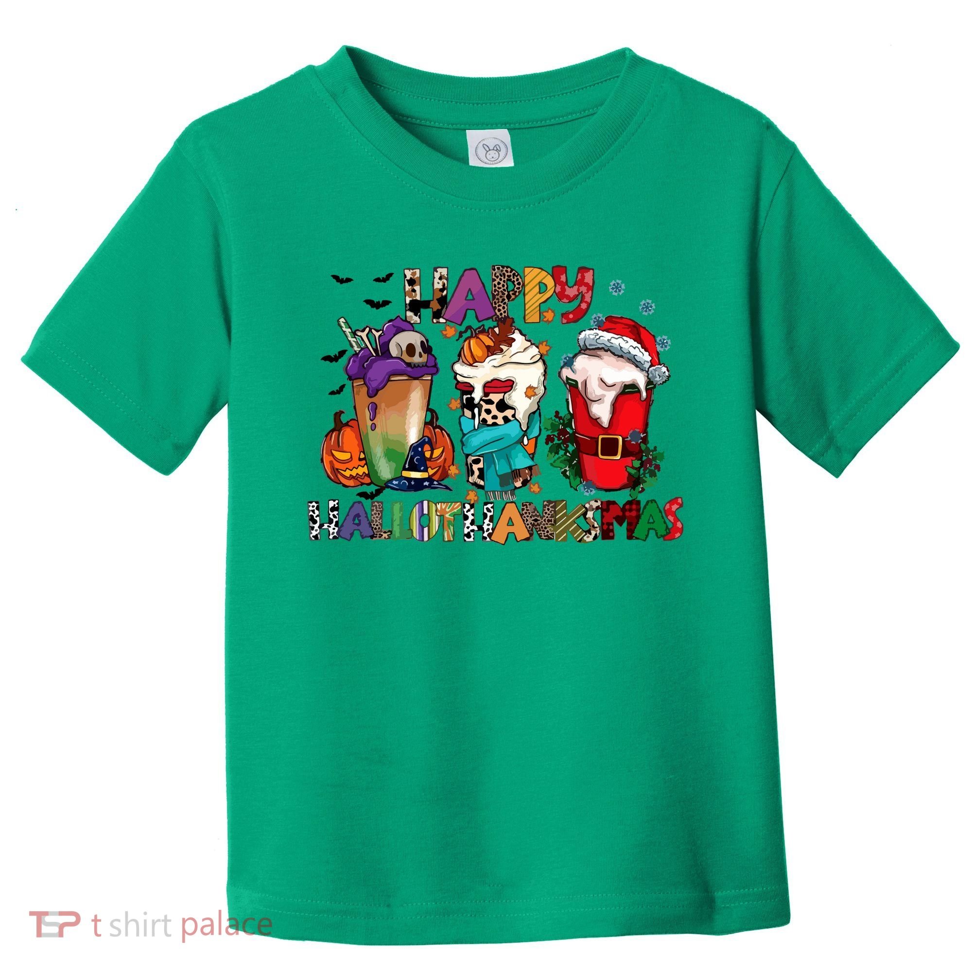 Hallothanksmas Coffee Fall Vibes Cute Halloween Thanksgiving Toddler T-Shirt