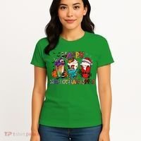 Hallothanksmas Coffee Fall Vibes Cute Halloween Thanksgiving Women's T-Shirt thumb 4