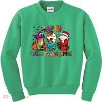 Hallothanksmas Coffee Fall Vibes Cute Halloween Thanksgiving Kids Sweatshirt thumb 0