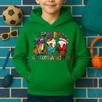 Hallothanksmas Coffee Fall Vibes Cute Halloween Thanksgiving Kids Hoodie thumb 2