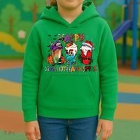 Hallothanksmas Coffee Fall Vibes Cute Halloween Thanksgiving Kids Hoodie thumb 3