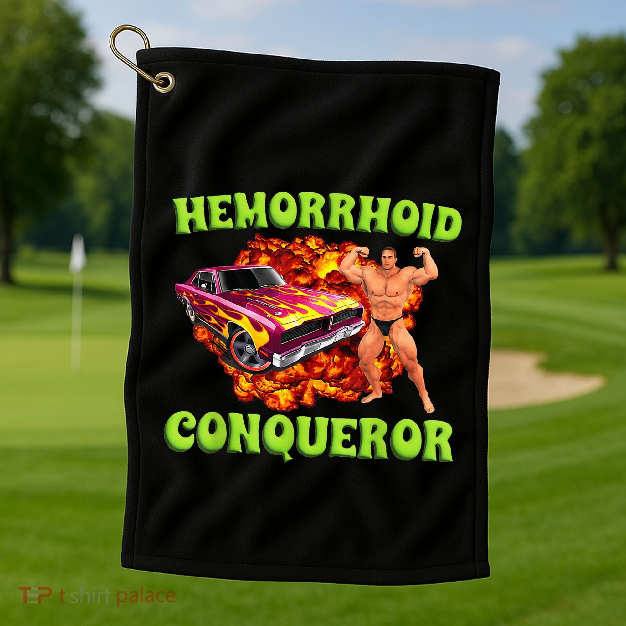 Hemorrhoid Conqueror Funny Meme Dank Weird Joke Women Golf Towel