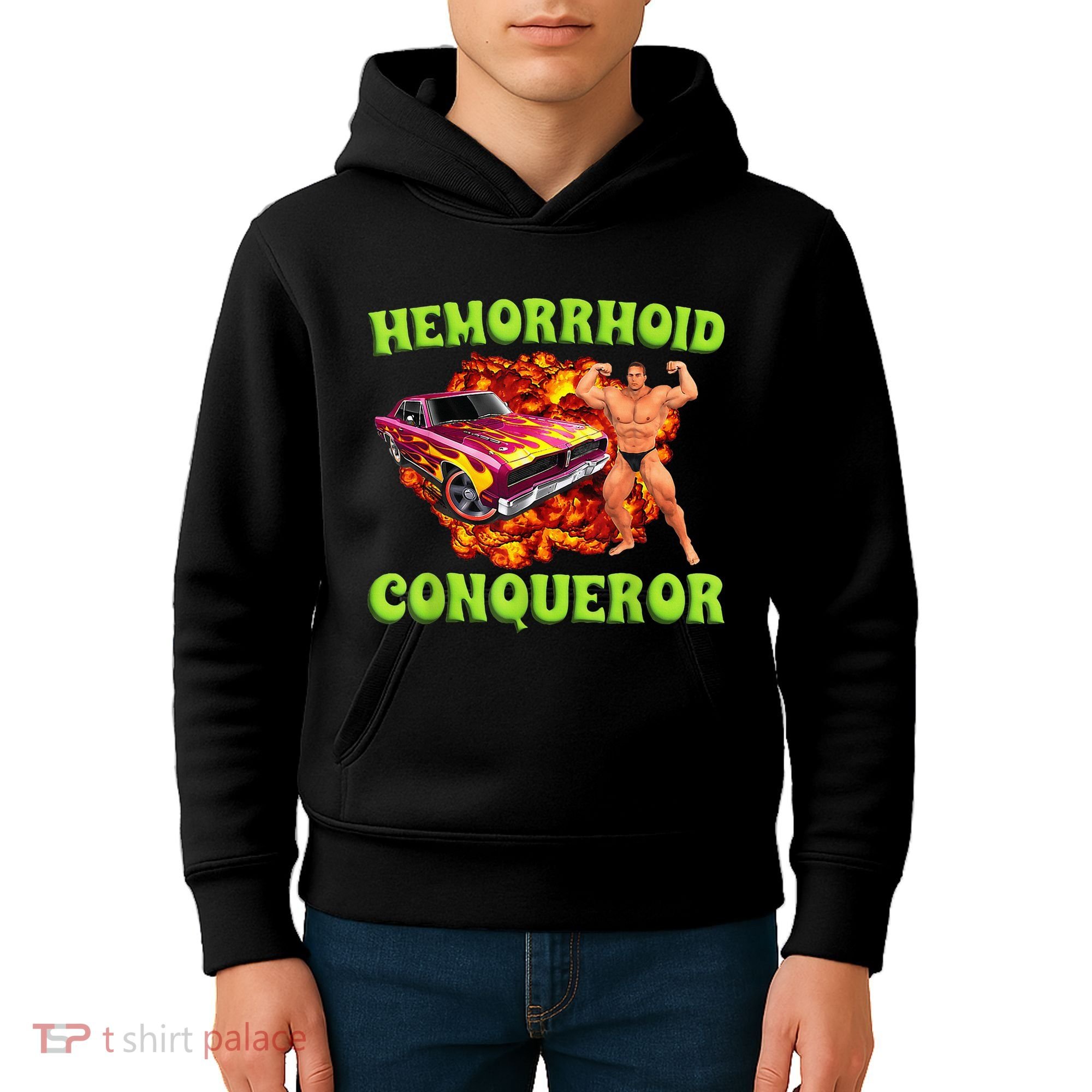 Hemorrhoid Conqueror Funny Meme Dank Weird Joke Women Kids Hoodie
