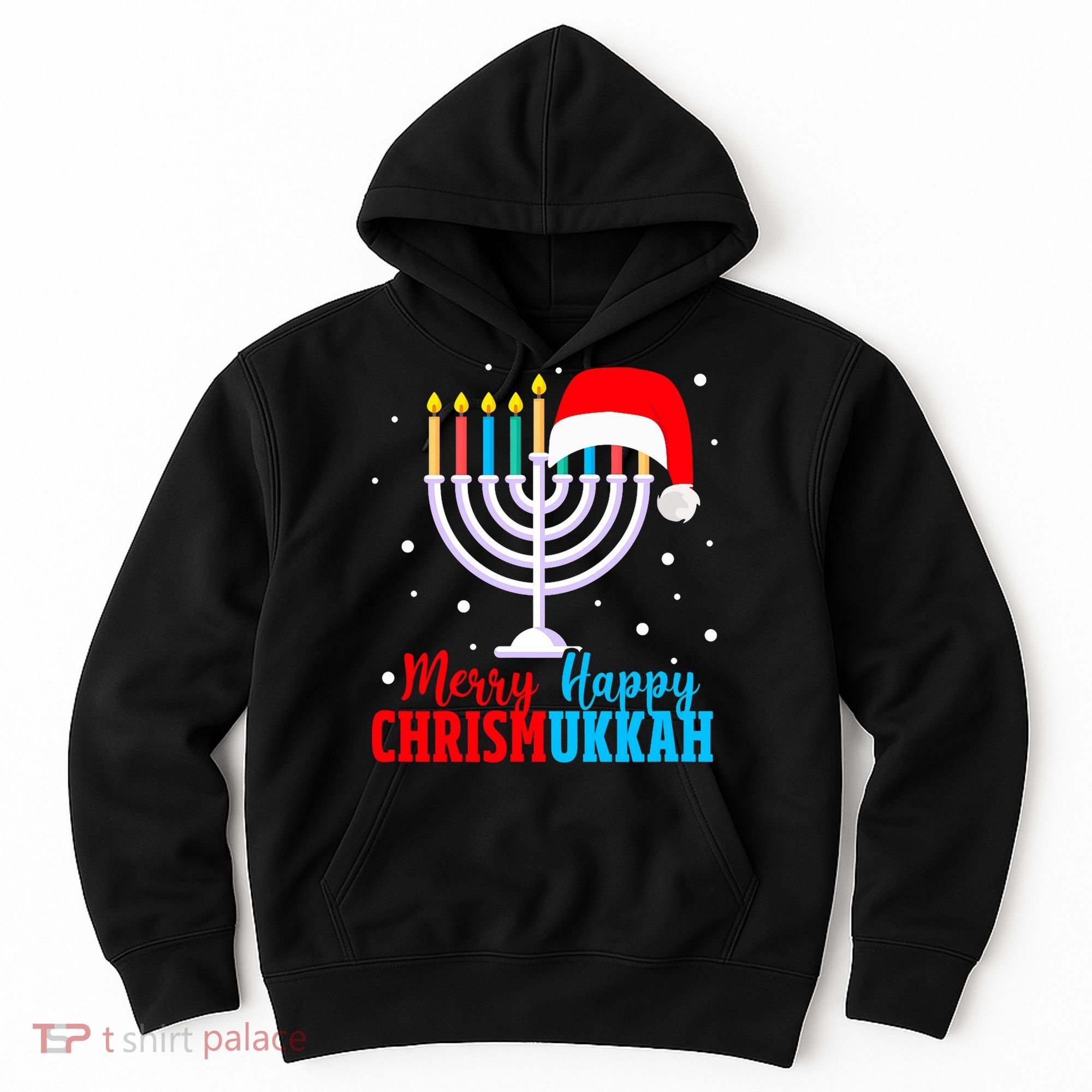 Hanukkah Christmas Funny Merry Happy Chrismukkah Jewish Hoodie