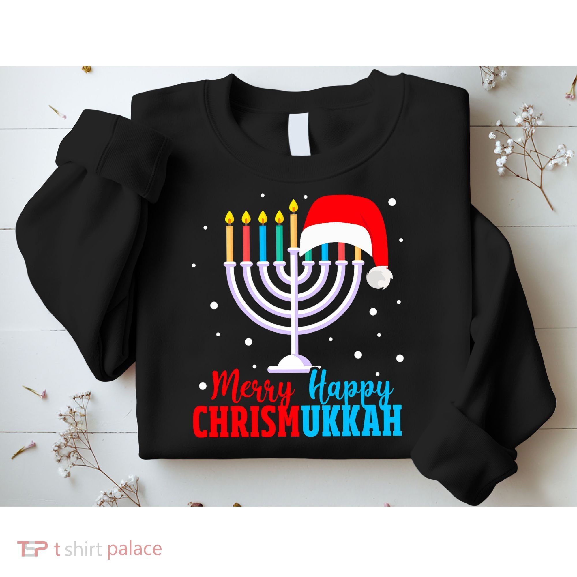Hanukkah Christmas Funny Merry Happy Chrismukkah Jewish Sweatshirt