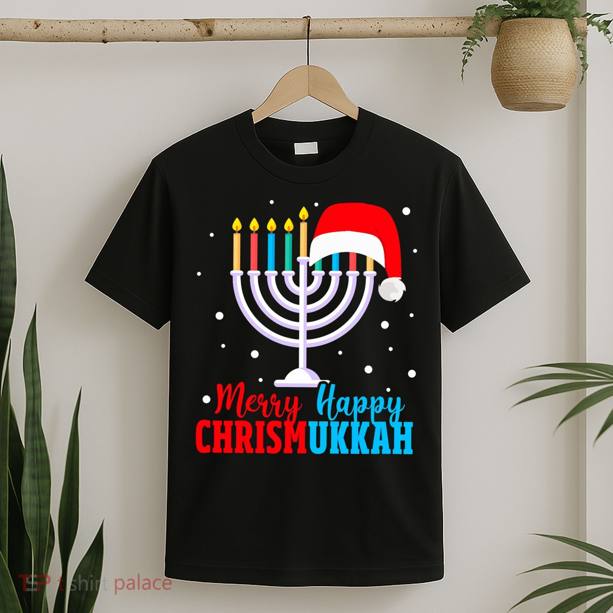 Hanukkah Christmas Funny Merry Happy Chrismukkah Jewish T-Shirt