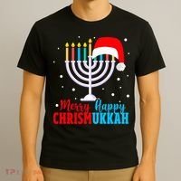 Hanukkah Christmas Funny Merry Happy Chrismukkah Jewish T-Shirt thumb 3