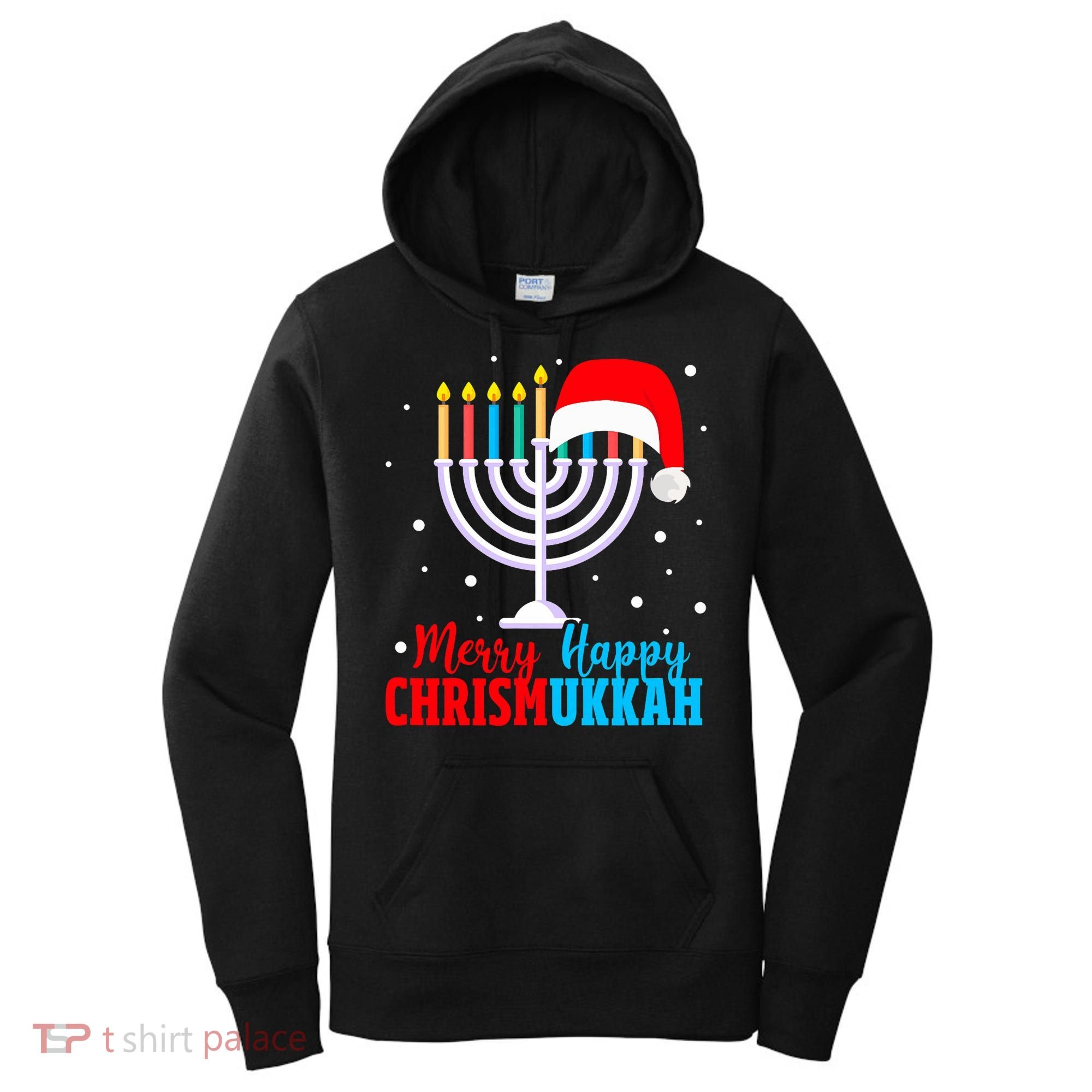 Hanukkah Christmas Funny Merry Happy Chrismukkah Jewish Women's Hoodie