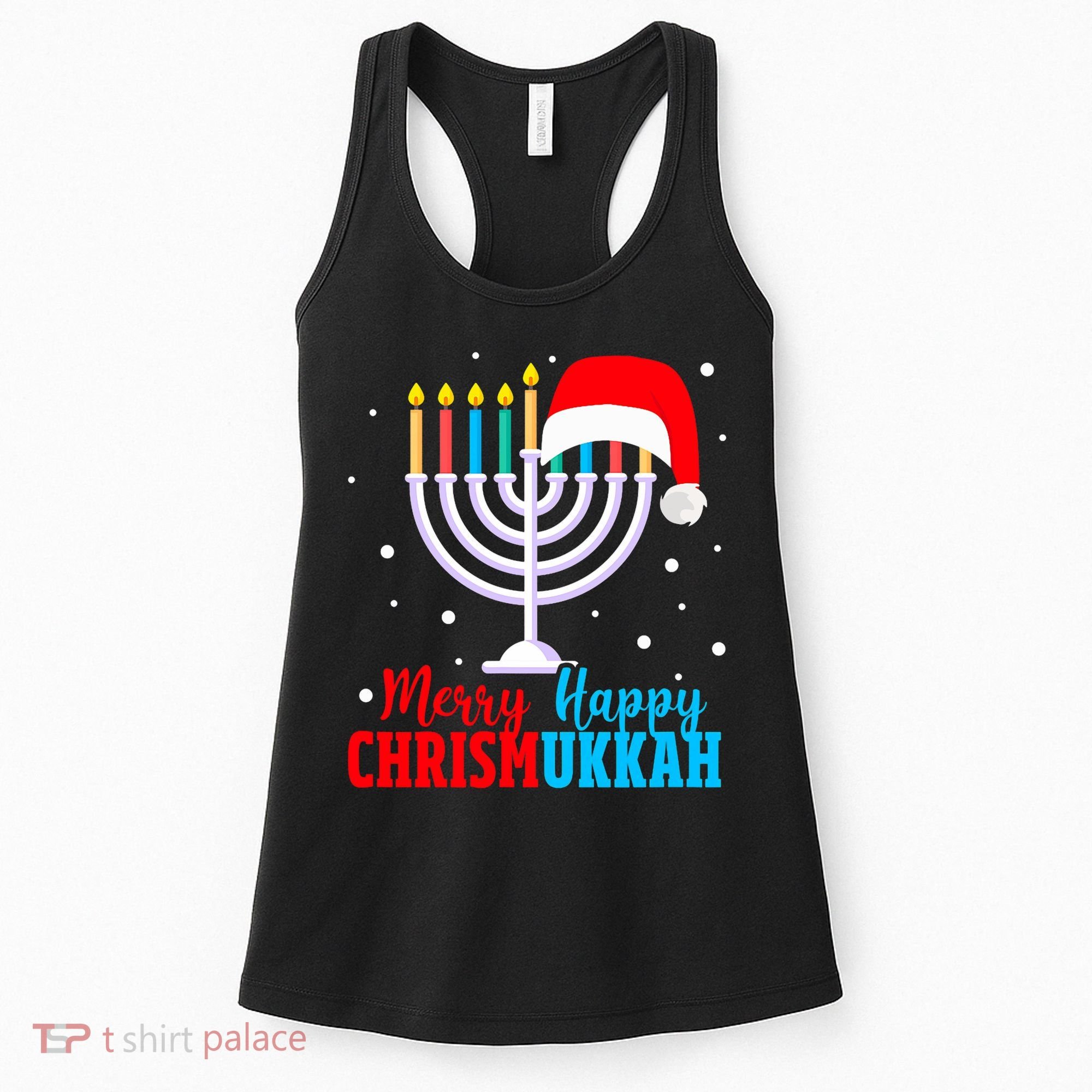 Hanukkah Christmas Funny Merry Happy Chrismukkah Jewish Women's Tank Top