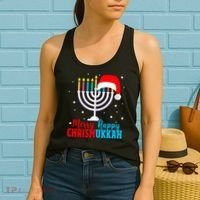 Hanukkah Christmas Funny Merry Happy Chrismukkah Jewish Women's Tank Top thumb 2