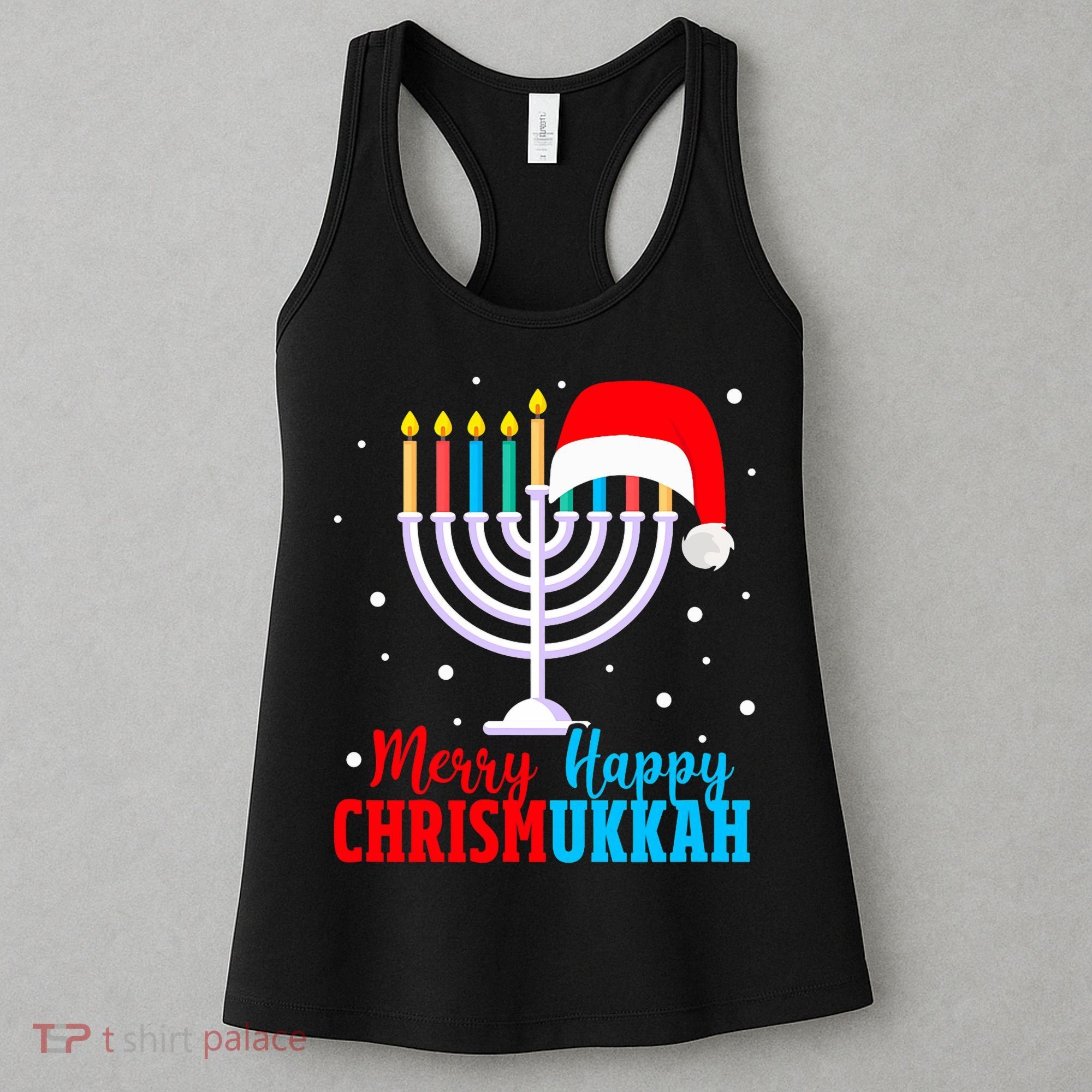 Hanukkah Christmas Funny Merry Happy Chrismukkah Jewish Women's Tank Top