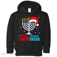 Hanukkah Christmas Funny Merry Happy Chrismukkah Jewish Toddler Hoodie thumb 0