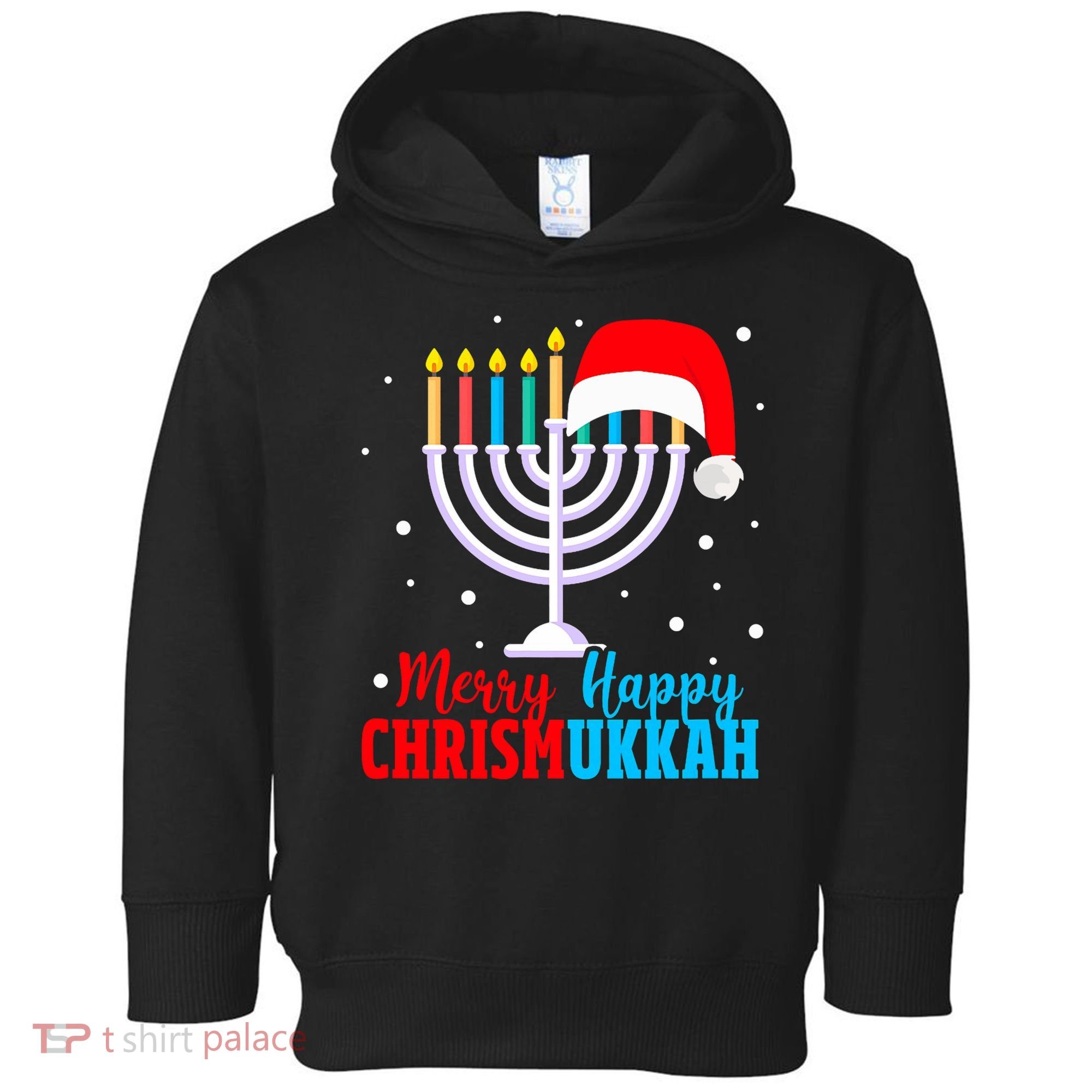 Hanukkah Christmas Funny Merry Happy Chrismukkah Jewish Toddler Hoodie