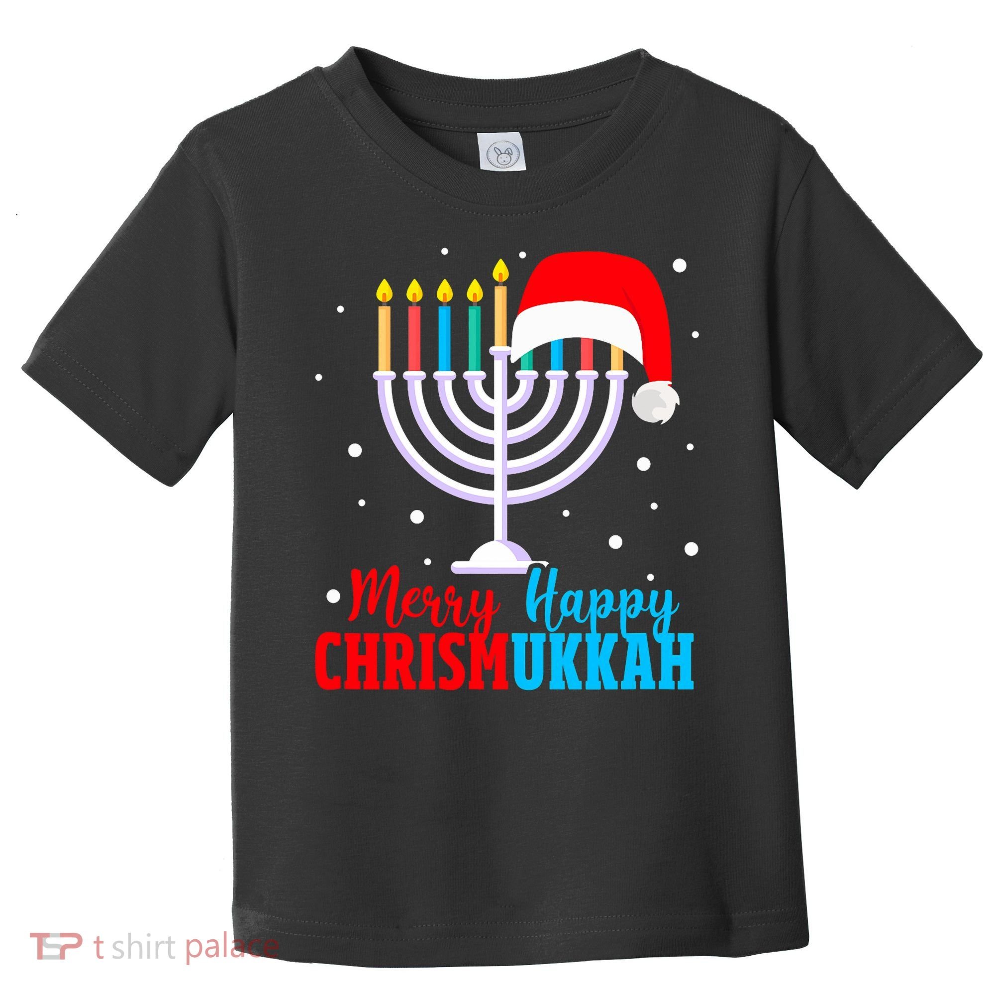 Hanukkah Christmas Funny Merry Happy Chrismukkah Jewish Toddler T-Shirt
