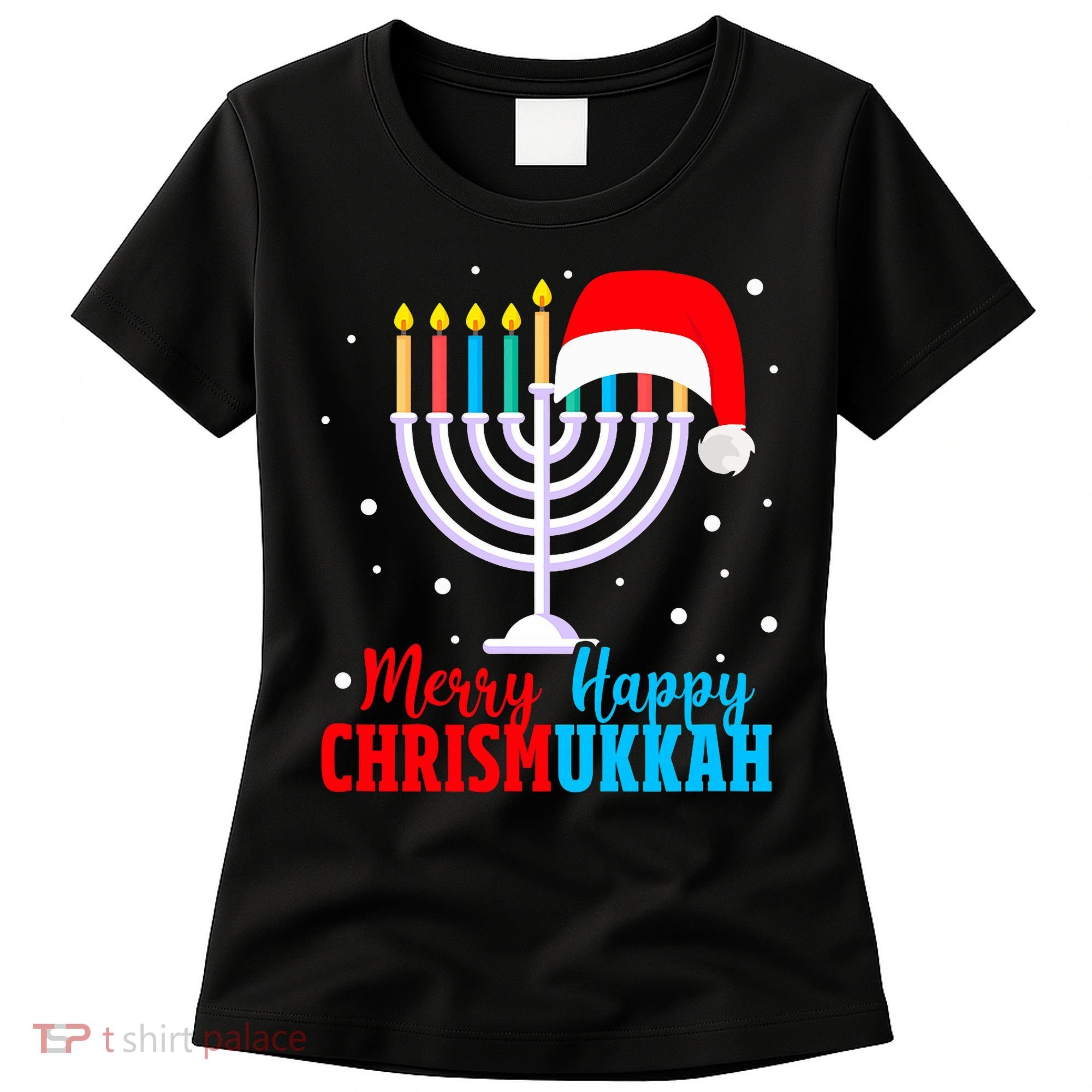Hanukkah Christmas Funny Merry Happy Chrismukkah Jewish Women's T-Shirt