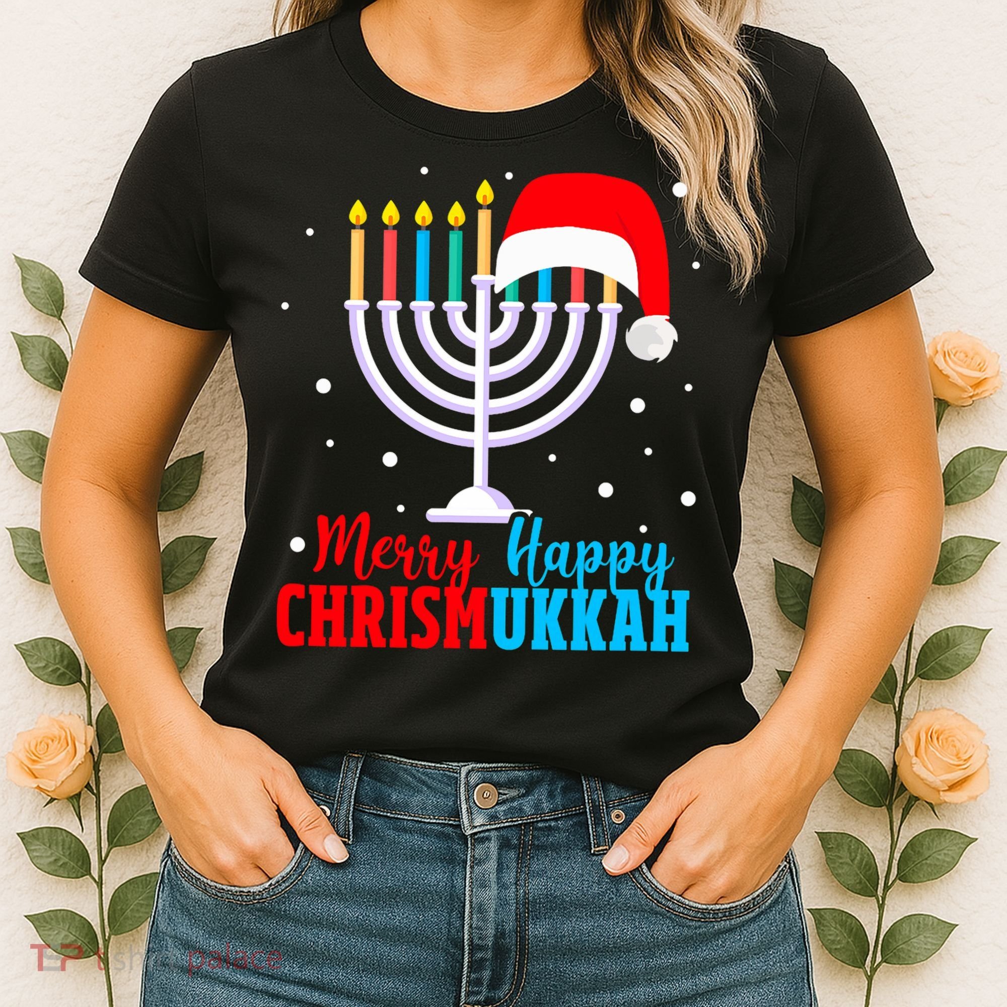 Hanukkah Christmas Funny Merry Happy Chrismukkah Jewish Women's T-Shirt