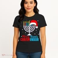 Hanukkah Christmas Funny Merry Happy Chrismukkah Jewish Women's T-Shirt thumb 4