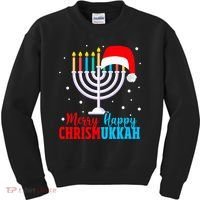 Hanukkah Christmas Funny Merry Happy Chrismukkah Jewish Kids Sweatshirt thumb 0