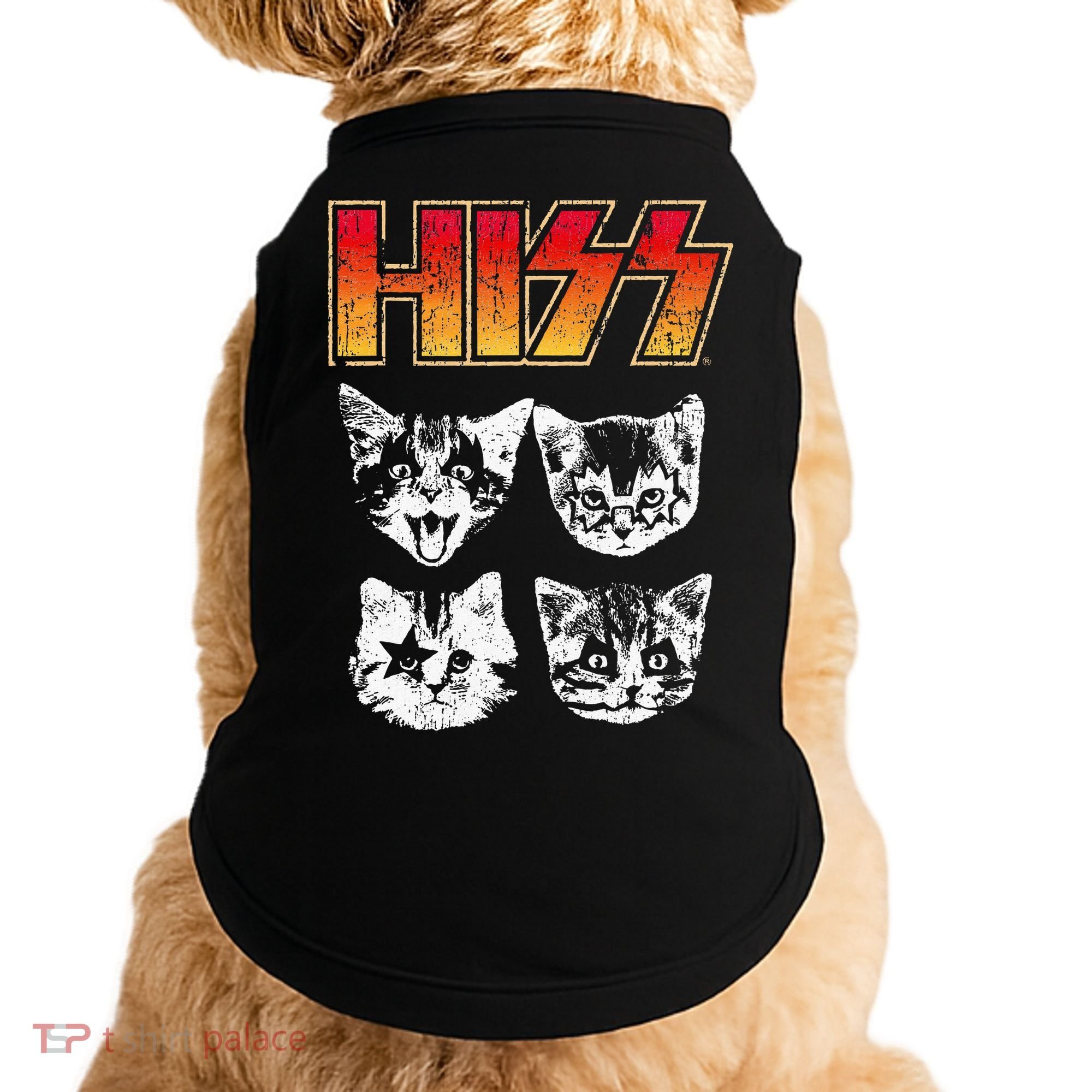 HISS Cat Funny Cats Kittens Rock Music Cat Lover Hiss Doggie Tank