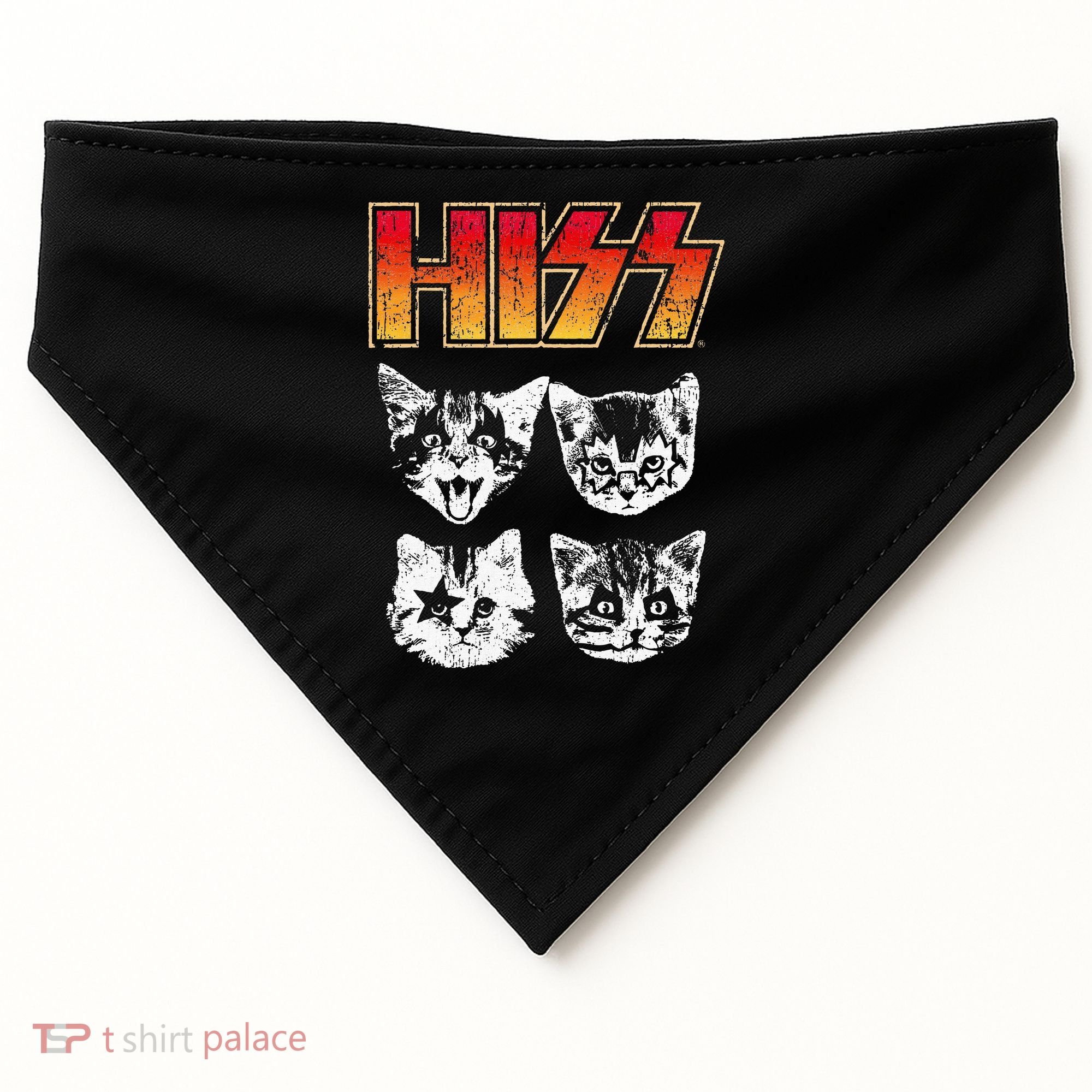 HISS Cat Funny Cats Kittens Rock Music Cat Lover Hiss USA-Made Doggie Bandana