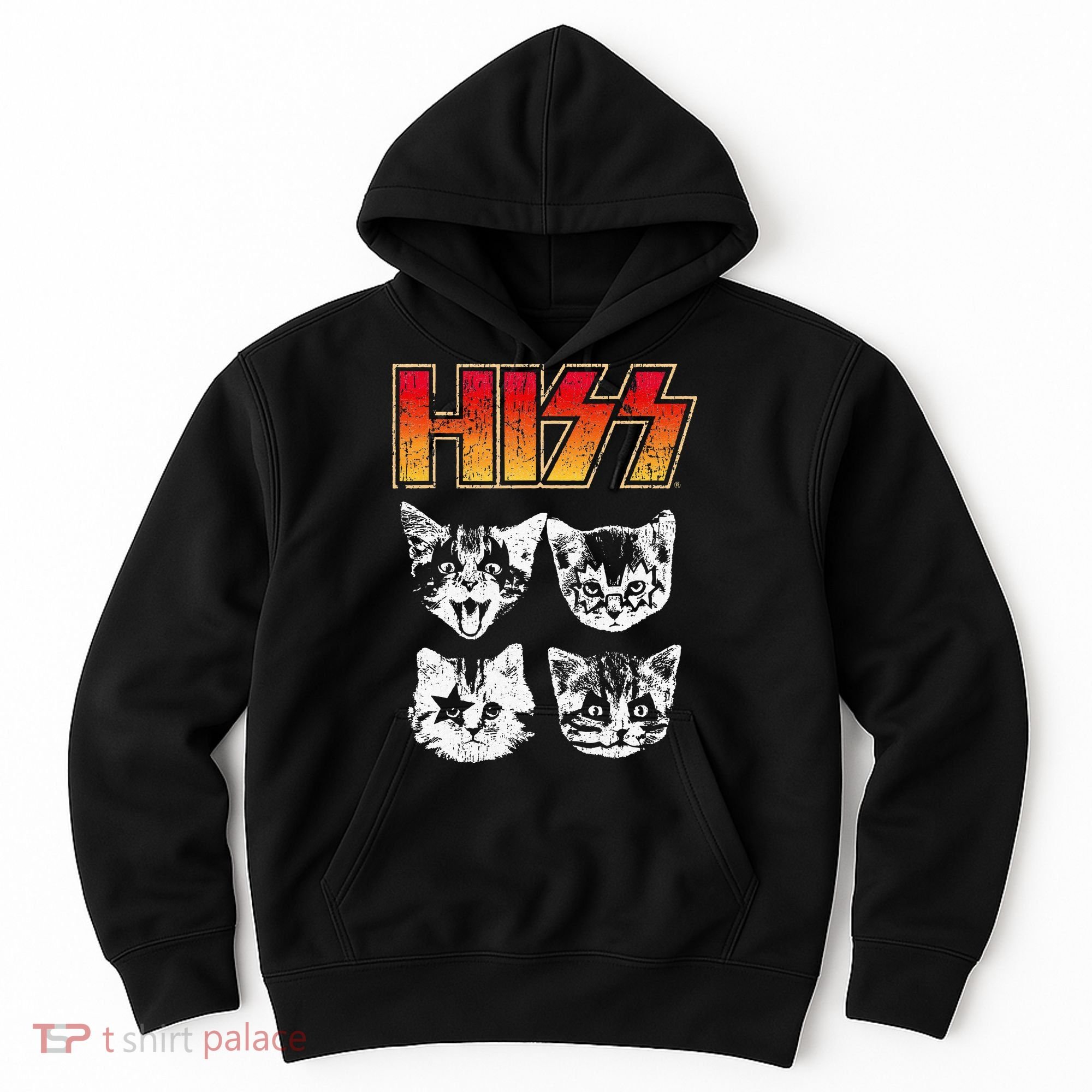 HISS Cat Funny Cats Kittens Rock Music Cat Lover Hiss Hoodie