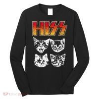 HISS Cat Funny Cats Kittens Rock Music Cat Lover Hiss Long Sleeve Shirt thumb 0