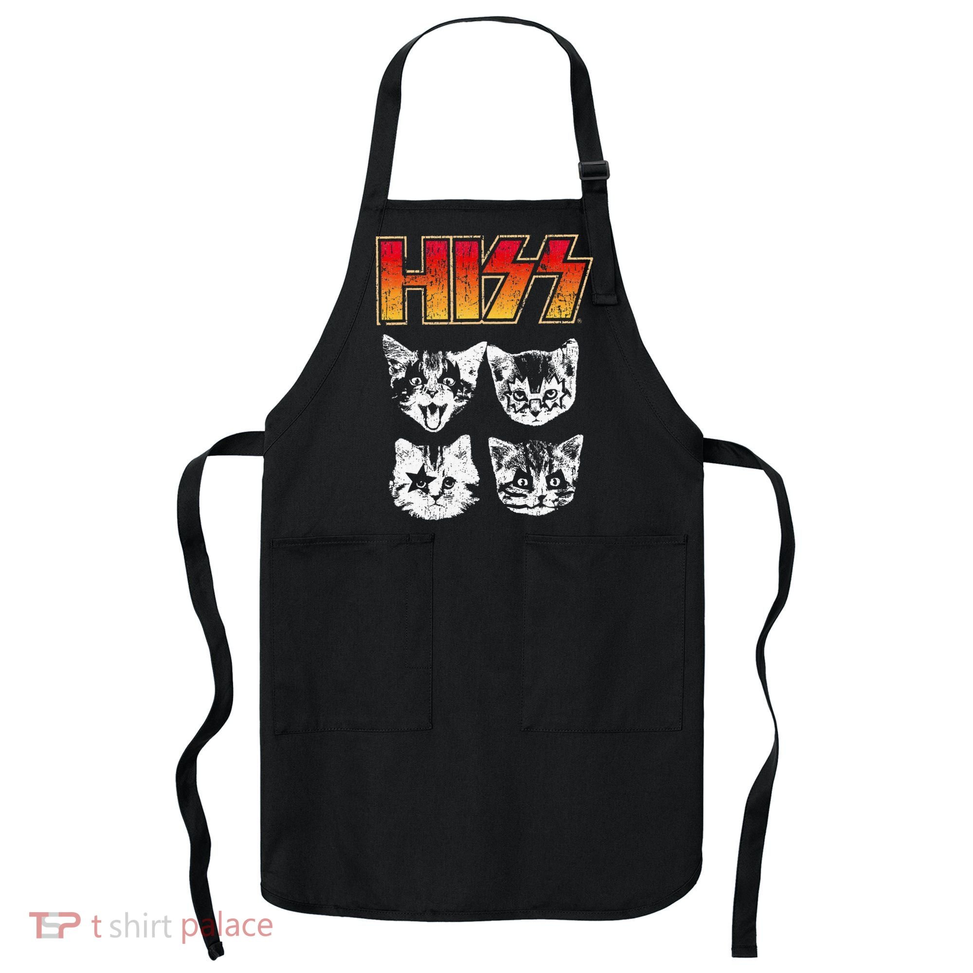 HISS Cat Funny Cats Kittens Rock Music Cat Lover Hiss Apron
