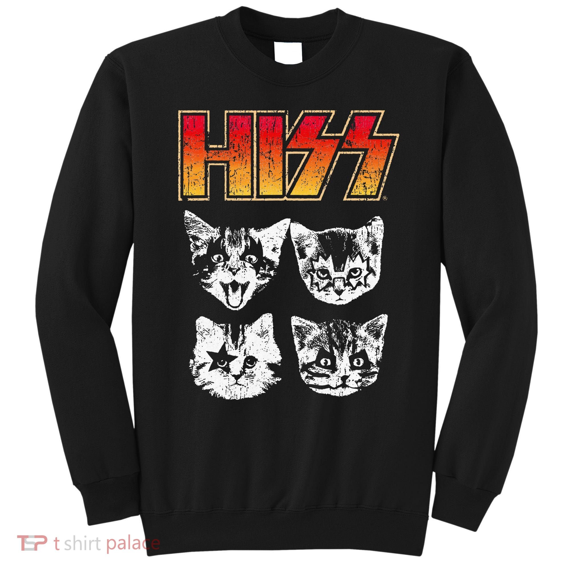 HISS Cat Funny Cats Kittens Rock Music Cat Lover Hiss Sweatshirt