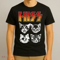 HISS Cat Funny Cats Kittens Rock Music Cat Lover Hiss T-Shirt thumb 3
