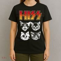 HISS Cat Funny Cats Kittens Rock Music Cat Lover Hiss T-Shirt thumb 4
