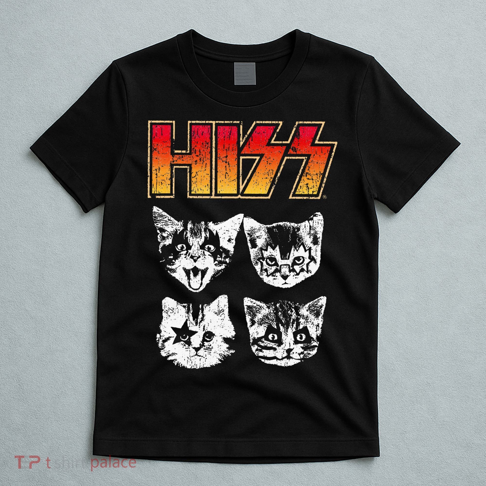 HISS Cat Funny Cats Kittens Rock Music Cat Lover Hiss T-Shirt
