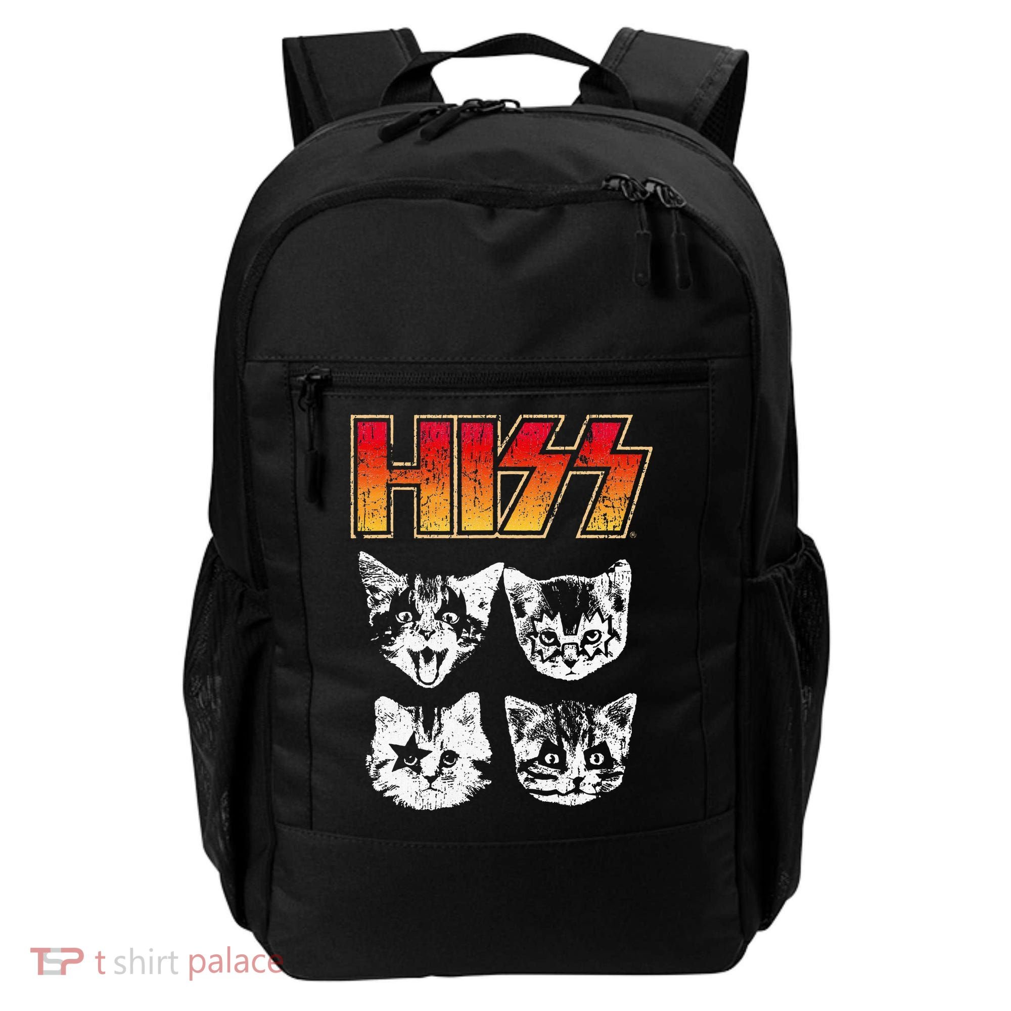 HISS Cat Funny Cats Kittens Rock Music Cat Lover Hiss Backpack