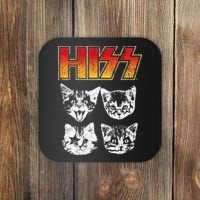 HISS Cat Funny Cats Kittens Rock Music Cat Lover Hiss Coaster thumb 0