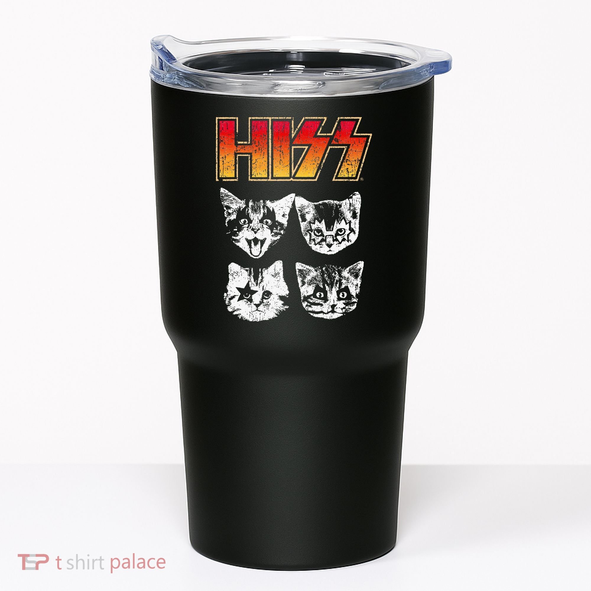 HISS Cat Funny Cats Kittens Rock Music Cat Lover Hiss Tumbler