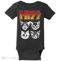 HISS Cat Funny Cats Kittens Rock Music Cat Lover Hiss Baby Bodysuit thumb 0