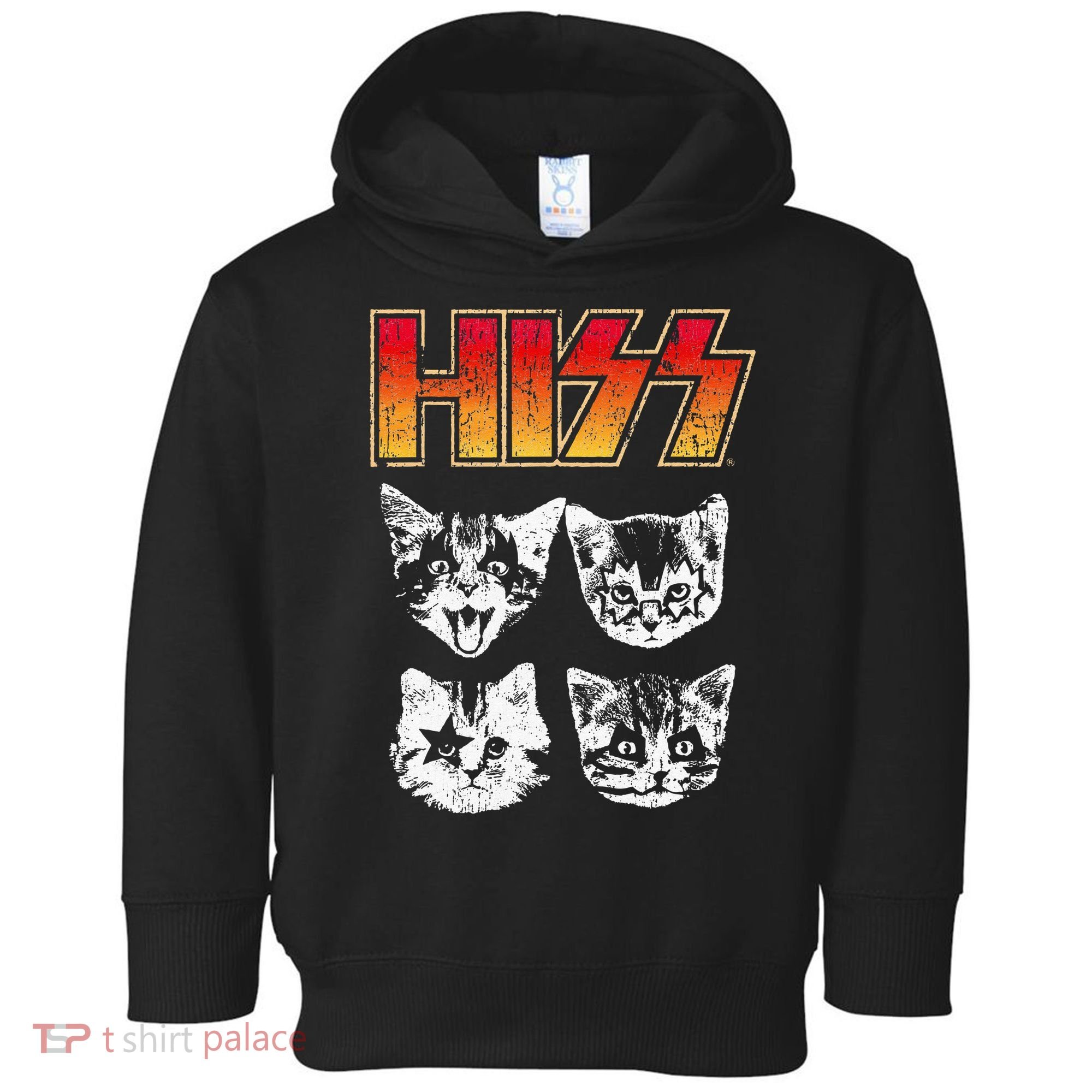 HISS Cat Funny Cats Kittens Rock Music Cat Lover Hiss Toddler Hoodie