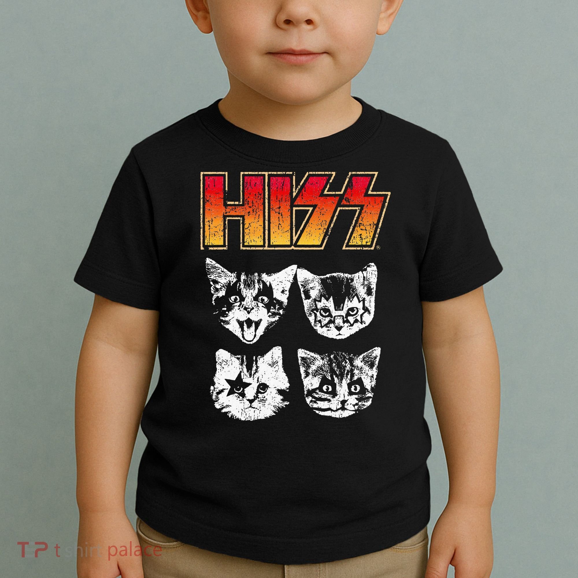 HISS Cat Funny Cats Kittens Rock Music Cat Lover Hiss Toddler T-Shirt