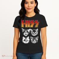 HISS Cat Funny Cats Kittens Rock Music Cat Lover Hiss Women's T-Shirt thumb 4