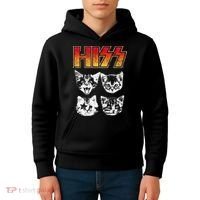 HISS Cat Funny Cats Kittens Rock Music Cat Lover Hiss Kids Hoodie thumb 4