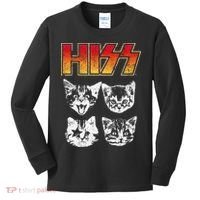 HISS Cat Funny Cats Kittens Rock Music Cat Lover Hiss Kids Long Sleeve Shirt thumb 0