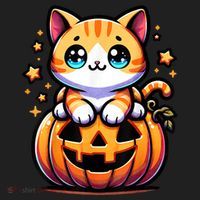Halloween Cat Funny Fall Pumpkin Cat Lover Cute Women's Sweatshirt thumb 2