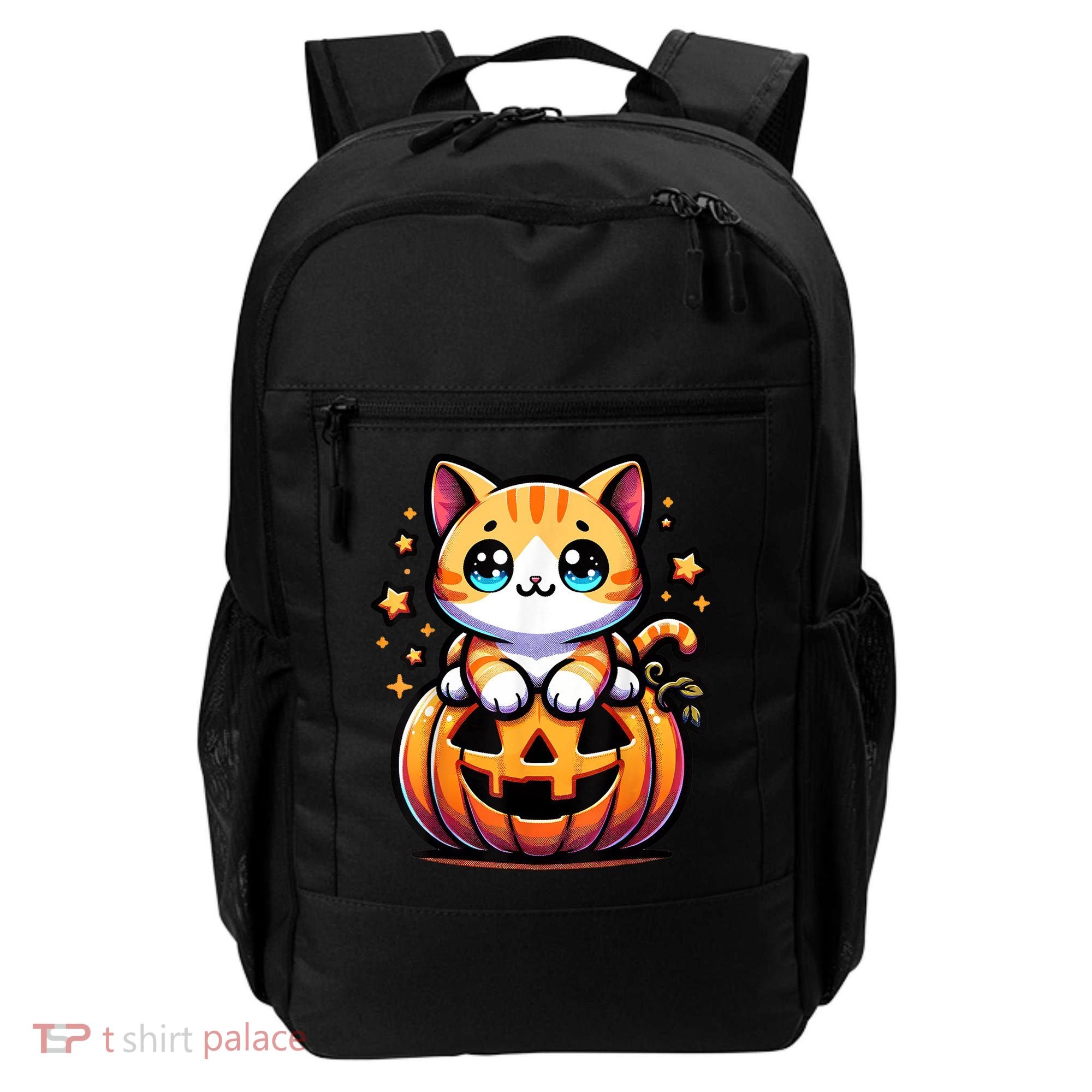 Halloween Cat Funny Fall Pumpkin Cat Lover Cute Backpack