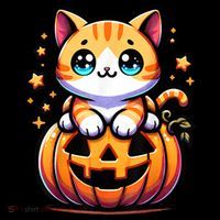 Halloween Cat Funny Fall Pumpkin Cat Lover Cute Coaster thumb 2